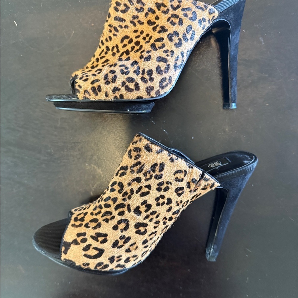 MANGO animal print Leather hair on Heels Size 7.5 - Picture 5 of 9